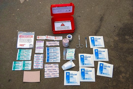 First aid kit contents. By Long Zheng (Flickr)