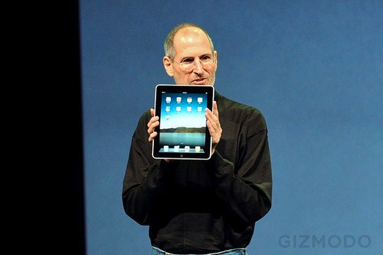 Steve Jobs unveiling the worlds first iPad. By mattbuchanan (Flickr)