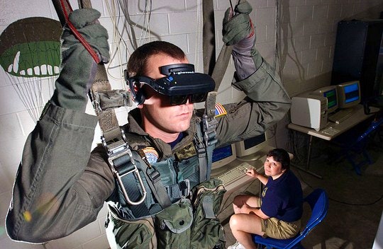 Video glasses are used during parachute training. Consumer ones are far sleeker. By Interiot (Creative Commons)