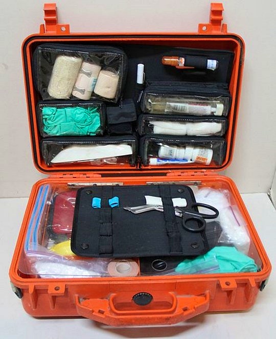 A thorough first-aid kit. By Riley Huntley (Creative Commons)