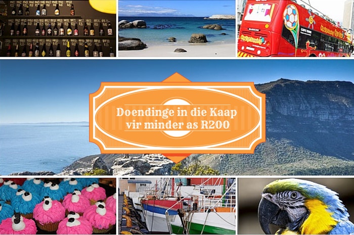 Doendinge in die Kaap vir minder as R200