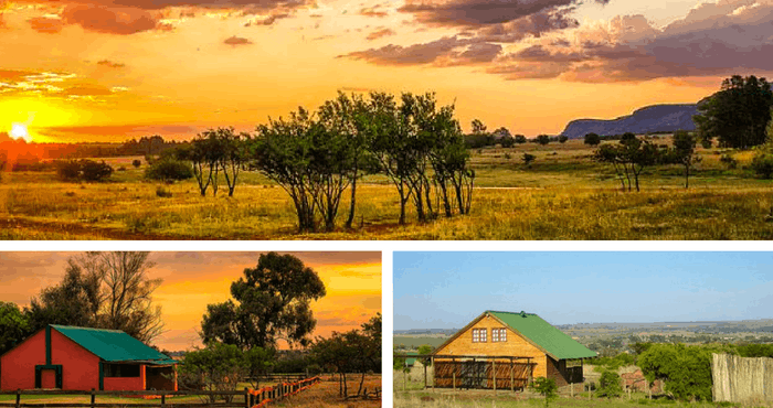 TravelGround accommodation in Magaliesburg: Thaba Manzi Game Ranch (top and bottom left) and Stone Hill (bottom right)