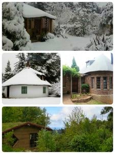 TravelGround accommodation in Hogsback: Granny Mouse House (top), Lothlorien Cottage Hogsback (middle left), Athanor-Hogsback (middle right), and Hogrock Falls (bottom)
