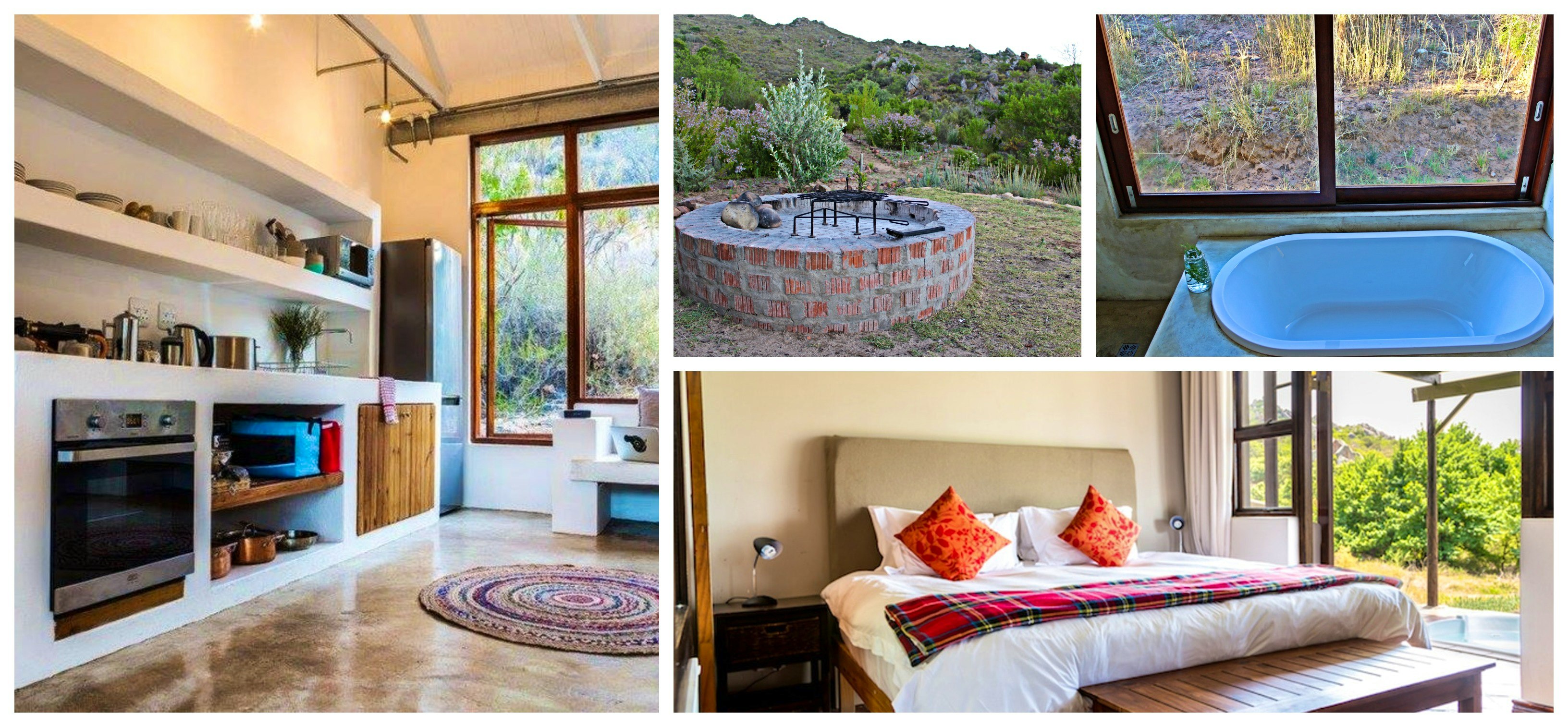 Inside a chalet at Cederkloof. | Photos left and bottom right: TravelGround