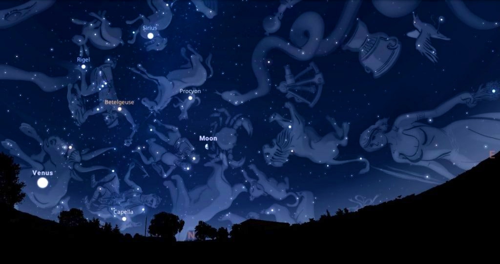 april night sky on stellarium