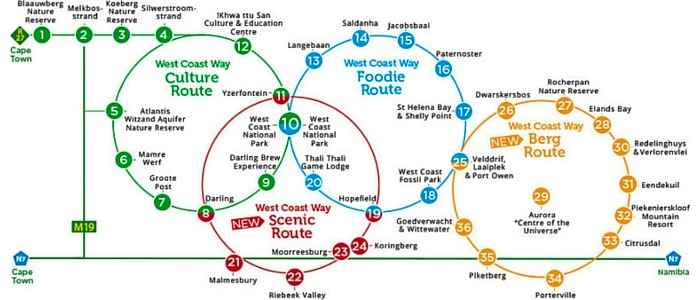 West Coast Way routes